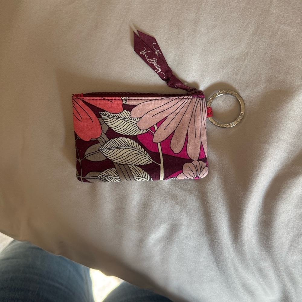 Vera Bradley Pink and Red Floral Wristlet / J36 - Picture 2 of 5
